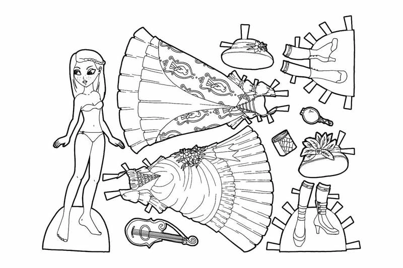 Tô tranh tô màu búp bê giấy thay đồ sáng tạo