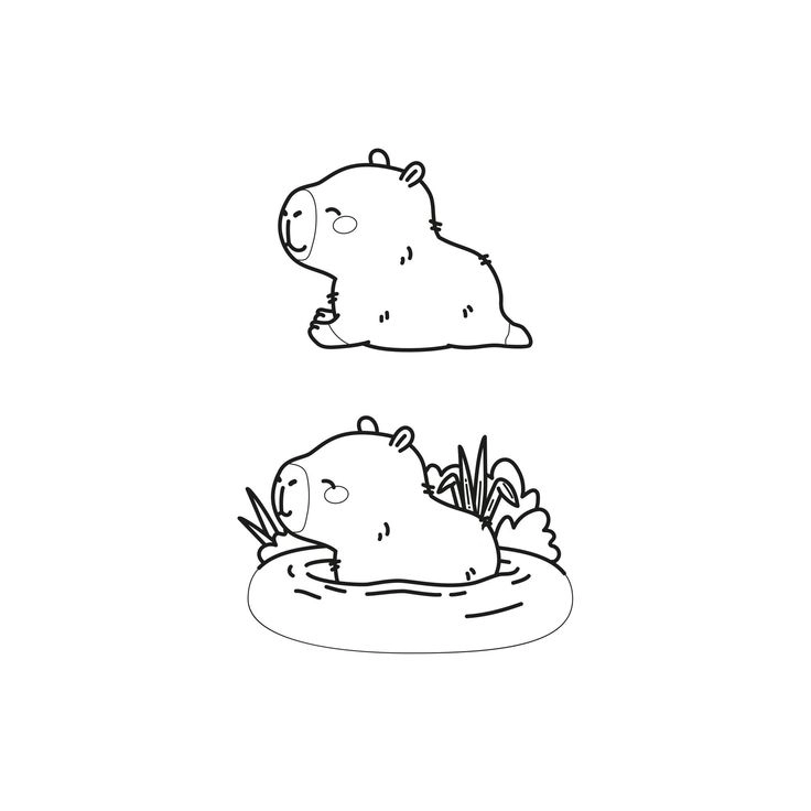 Tranh tô màu capybara chibi cho bé thỏa sức sáng tạo
