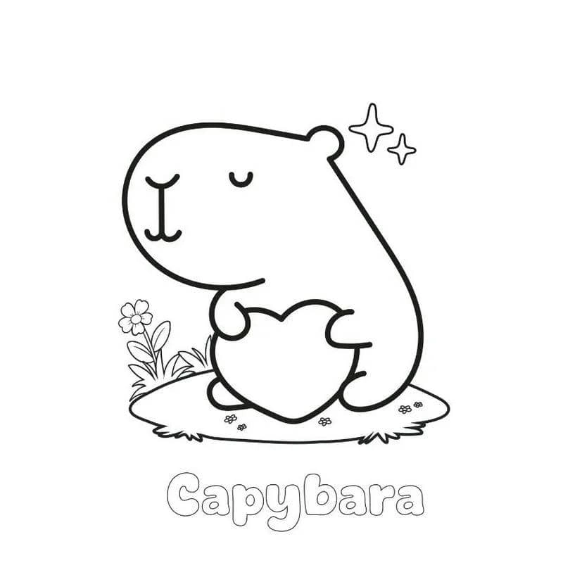 Tranh tô màu capybara đơn giản giúp bé học vẽ
