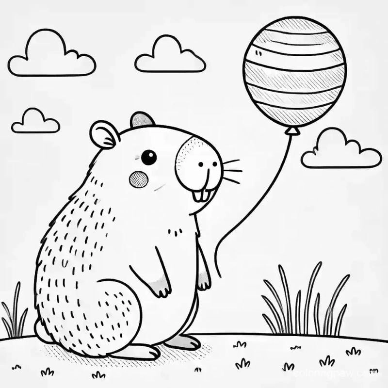 Tô màu tranh capybara giúp bé phát triển tư duy