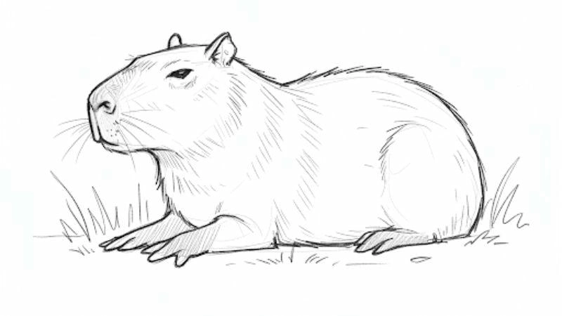 Tô màu hình capybara giúp bé rèn luyện kỹ năng vẽ