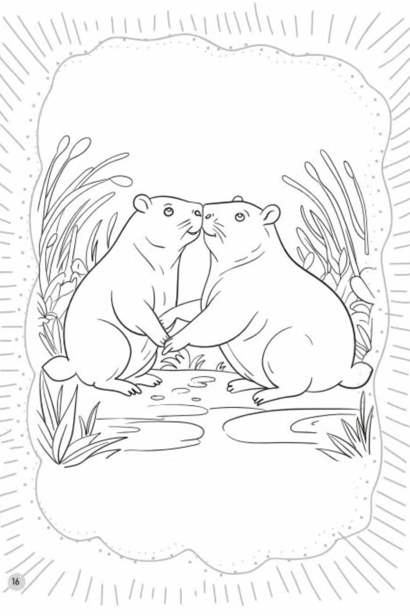 Tô màu capybara siêu cute cho bé phát triển sáng tạo