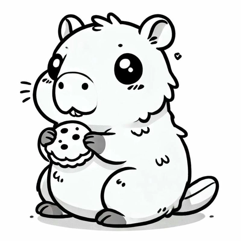 Tô màu capybara chibi cho bé tự do sáng tạo