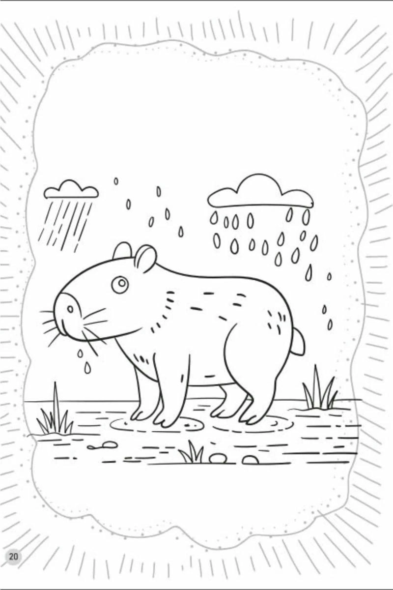 Tô màu capybara chảy nước mũi thật hài hước