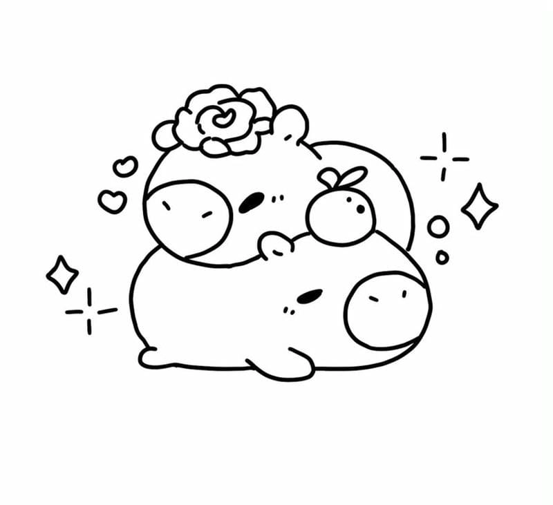 Tô màu capybara cho bé phát triển tư duy vẽ