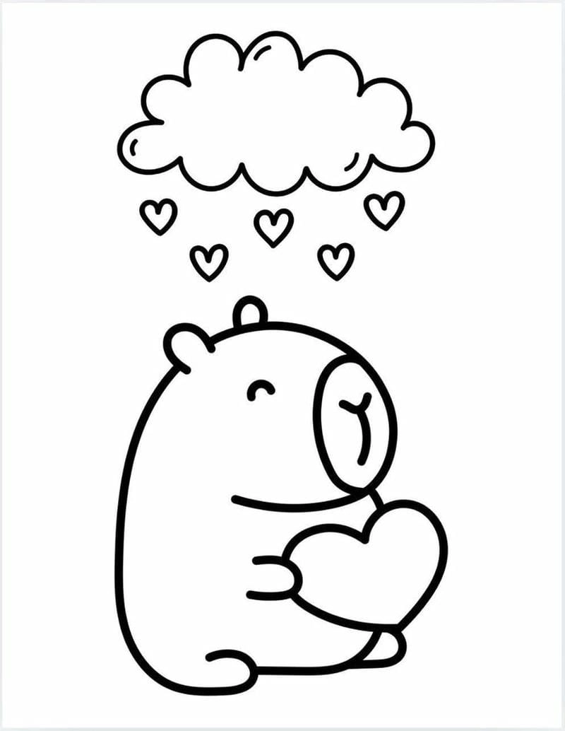 Sticker tô màu capybara cute cho bé tự tay thiết kế