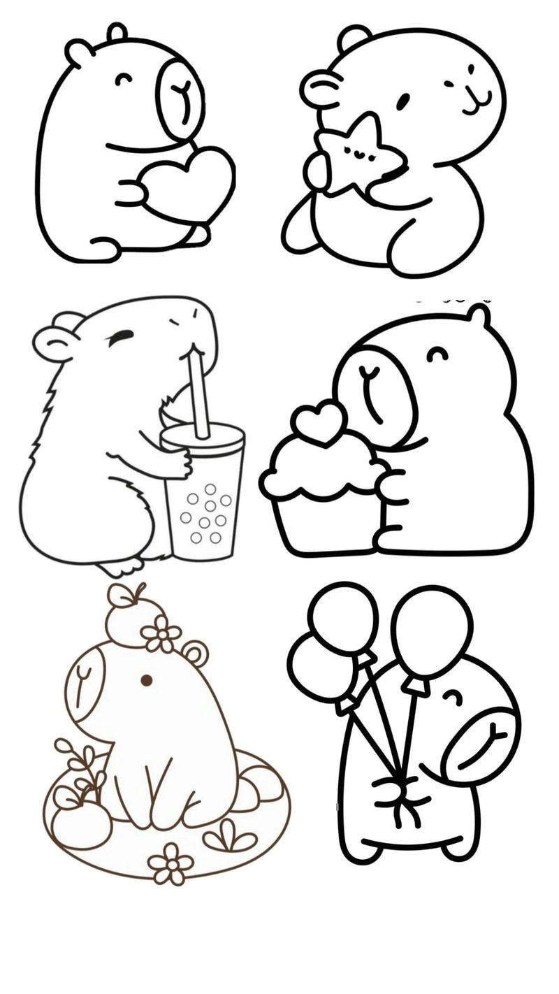 Sách tô màu capybara giúp bé thỏa sức sáng tạo