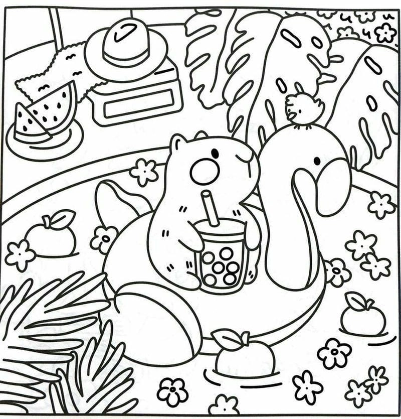 In tô màu capybara cho bé rèn luyện kỹ năng tô vẽ