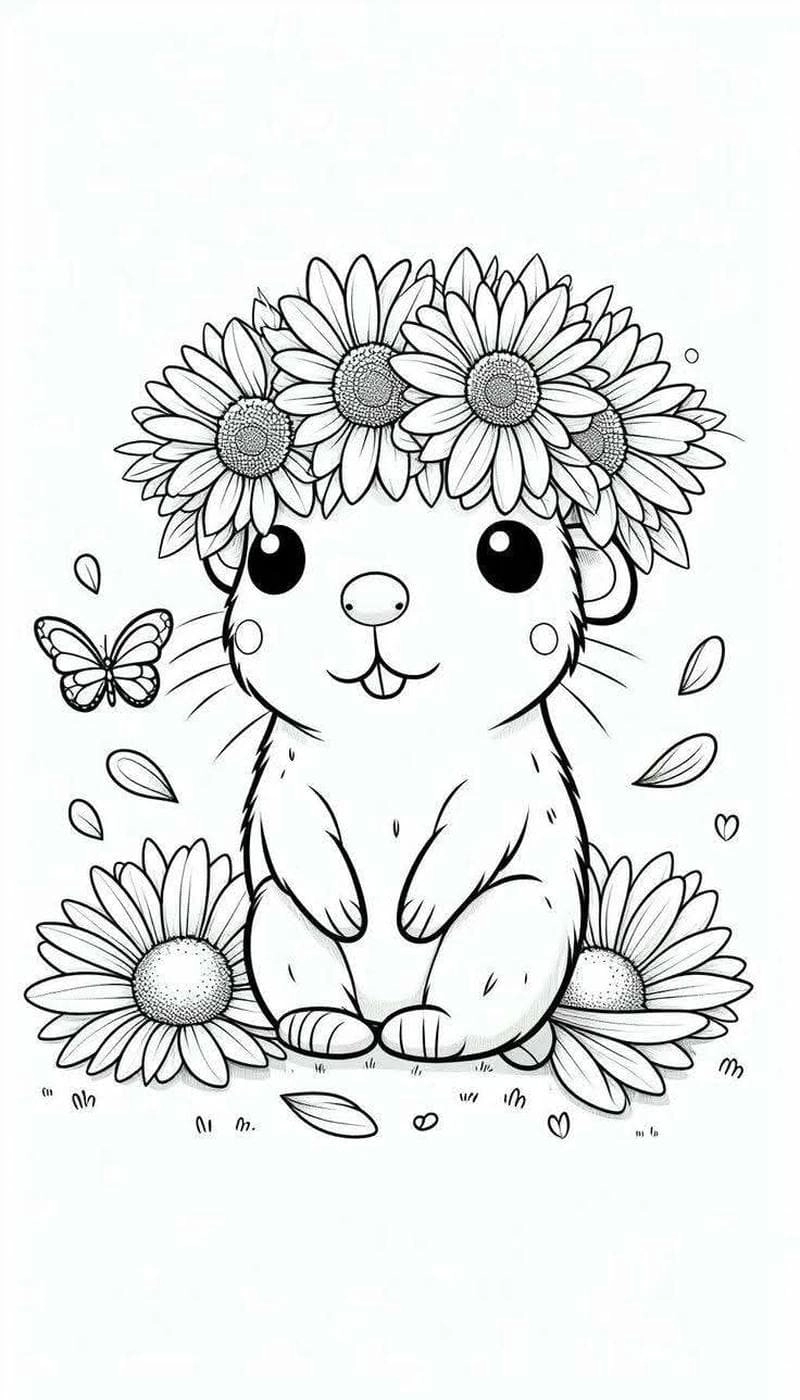 In hình tô màu capybara giúp bé vui học nghệ thuật mỗi ngày