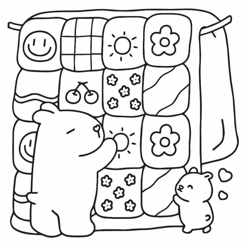 In hình capybara tô màu rèn luyện kỹ năng vẽ thật dễ thương