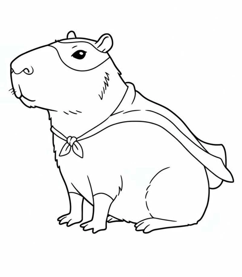 In capybara tô màu cùng bé khám phá tranh tô màu capybara đẹp