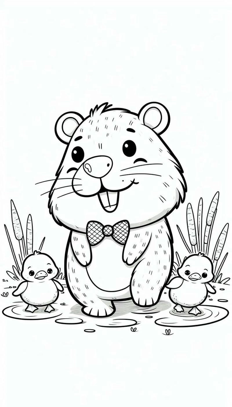 Hình vẽ tô màu capybara mang đến niềm vui mỗi giờ học vẽ