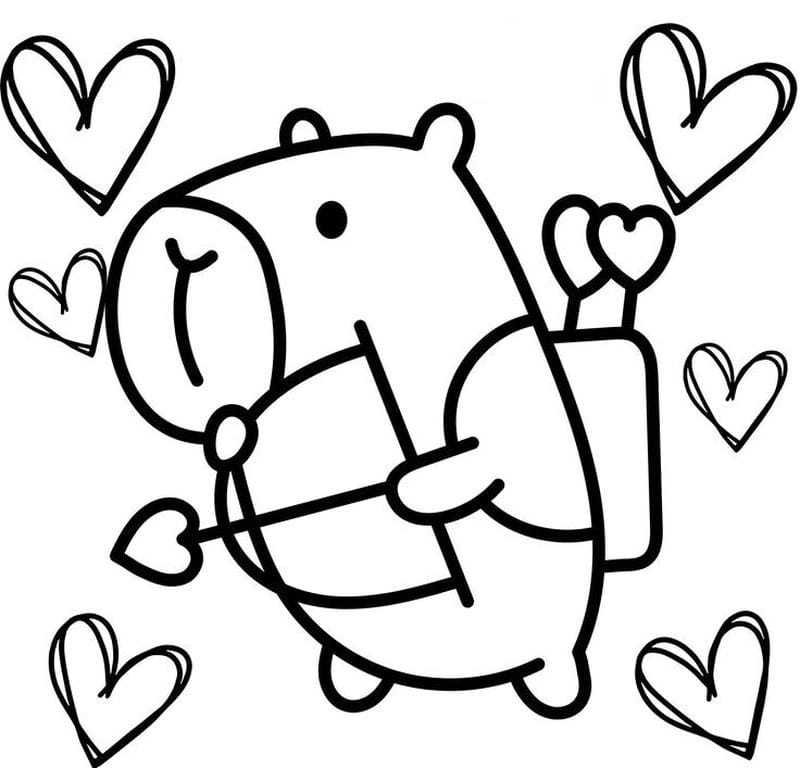 Tranh tô màu hình capybara cho bé vui học sáng tạo