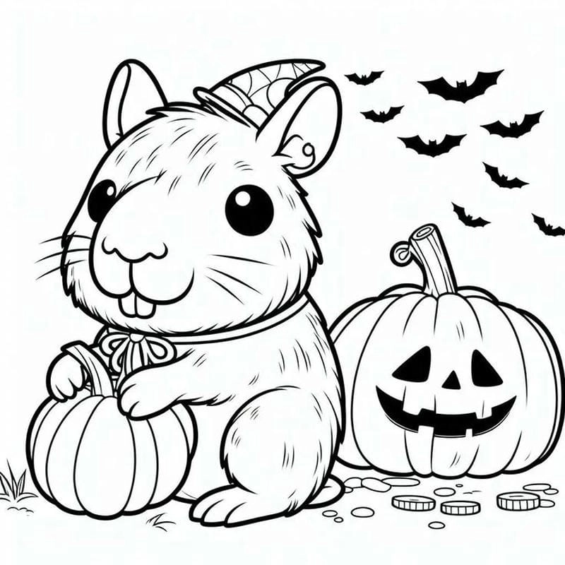 Hình vẽ capybara tô màu là ý tưởng tuyệt vời cho bé yêu