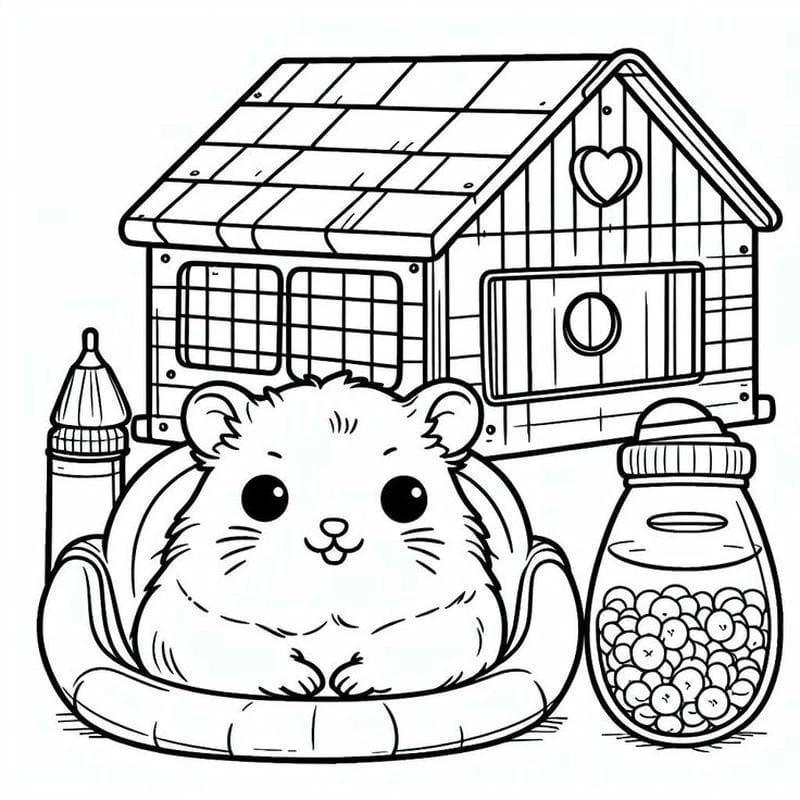 Hình vẽ capybara chưa tô màu cho bé tự do chọn màu sắc ấn tượng