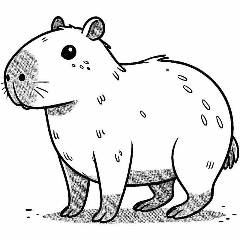 Hình tô màu capybara cho bé giúp bé rèn luyện óc quan sát tốt