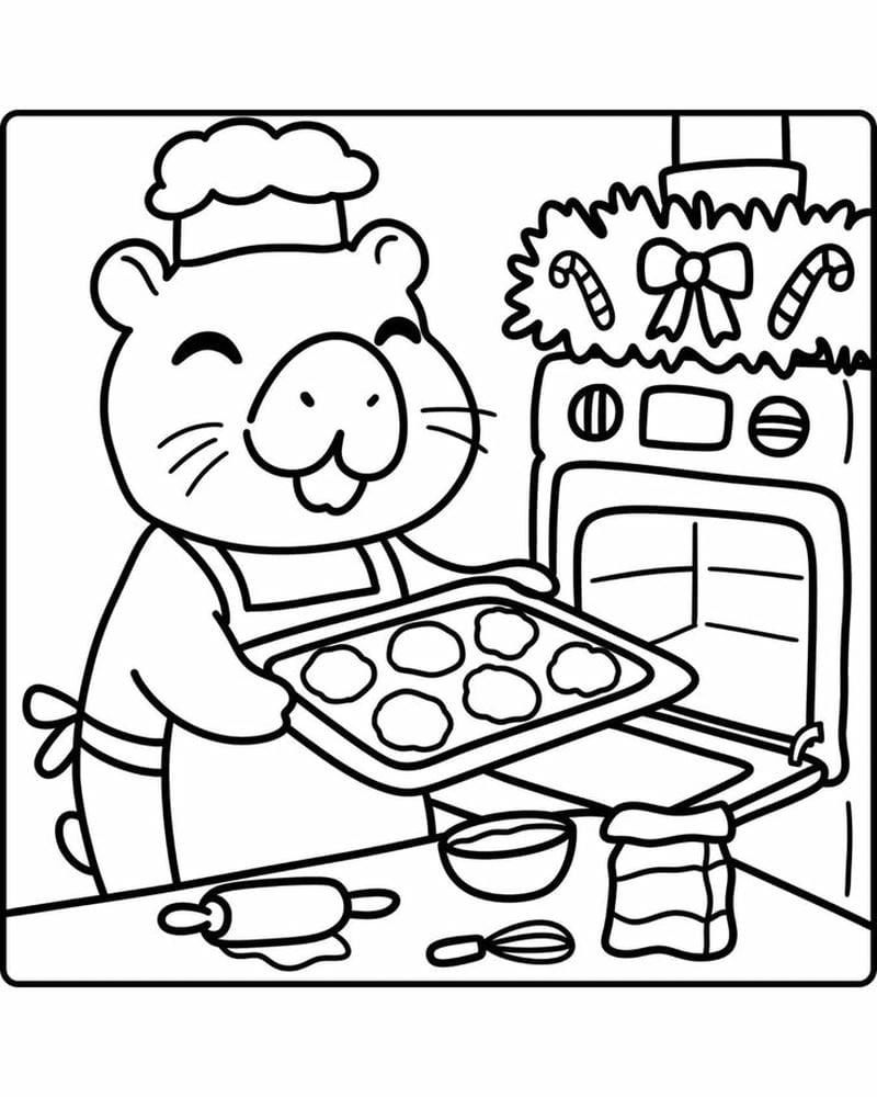 Hình ảnh tô màu capybara khiến bé mê mẩn vẽ tranh mỗi ngày