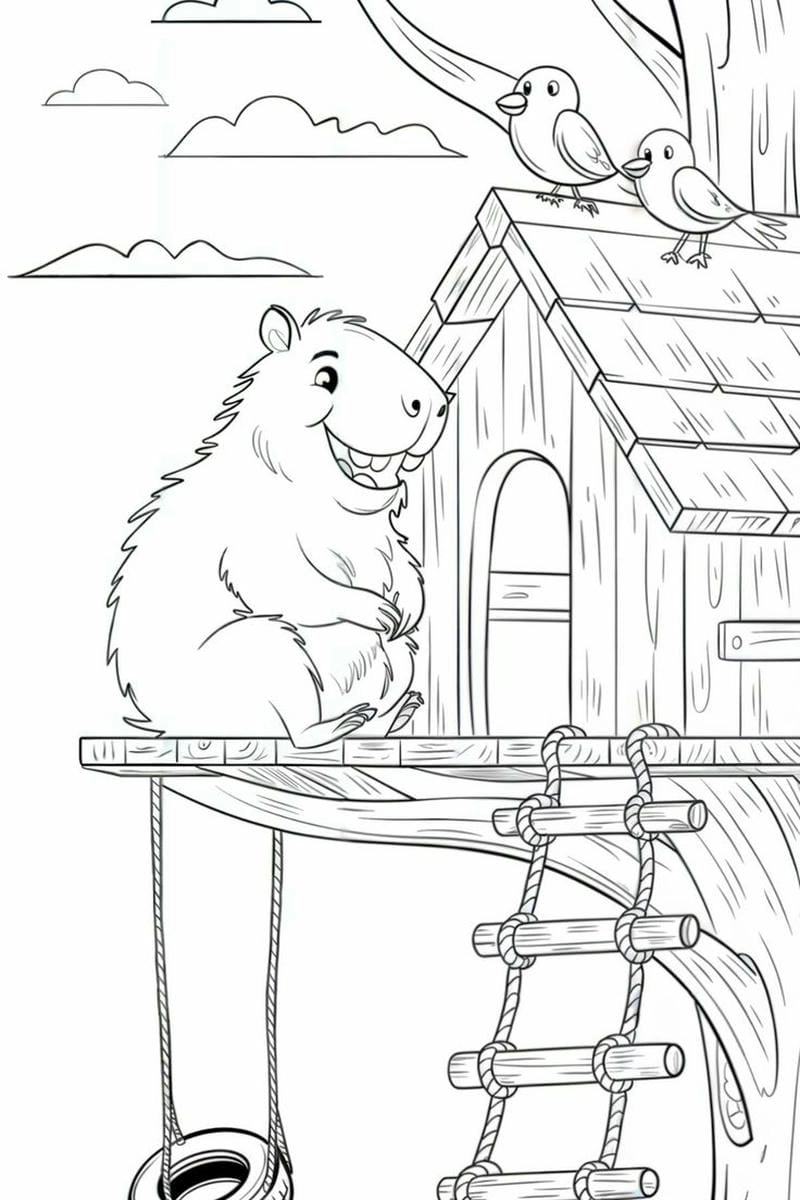 Cute tô màu capybara cute cho bé vui học và thỏa sức sáng tạo