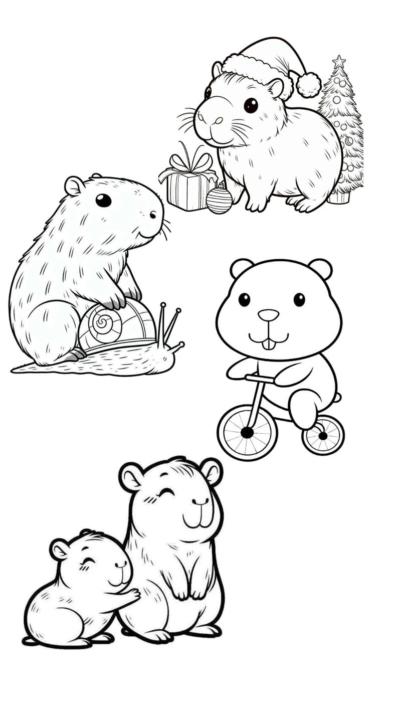 Capybara tranh tô màu cho bé thỏa thích khám phá màu sắc