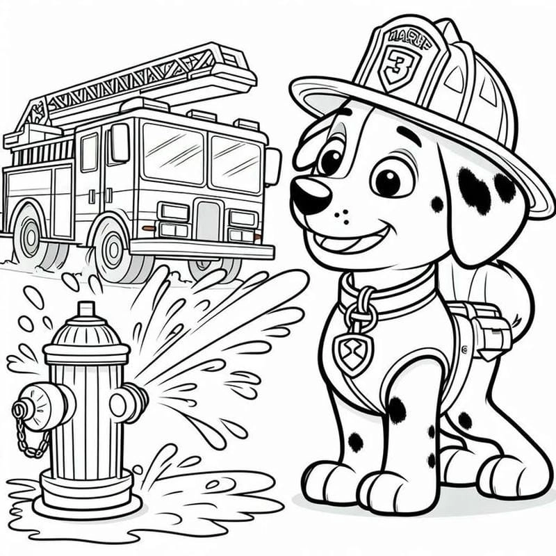 Khơi gợi trí tưởng tượng qua tô màu biệt đội chó cứu hộ