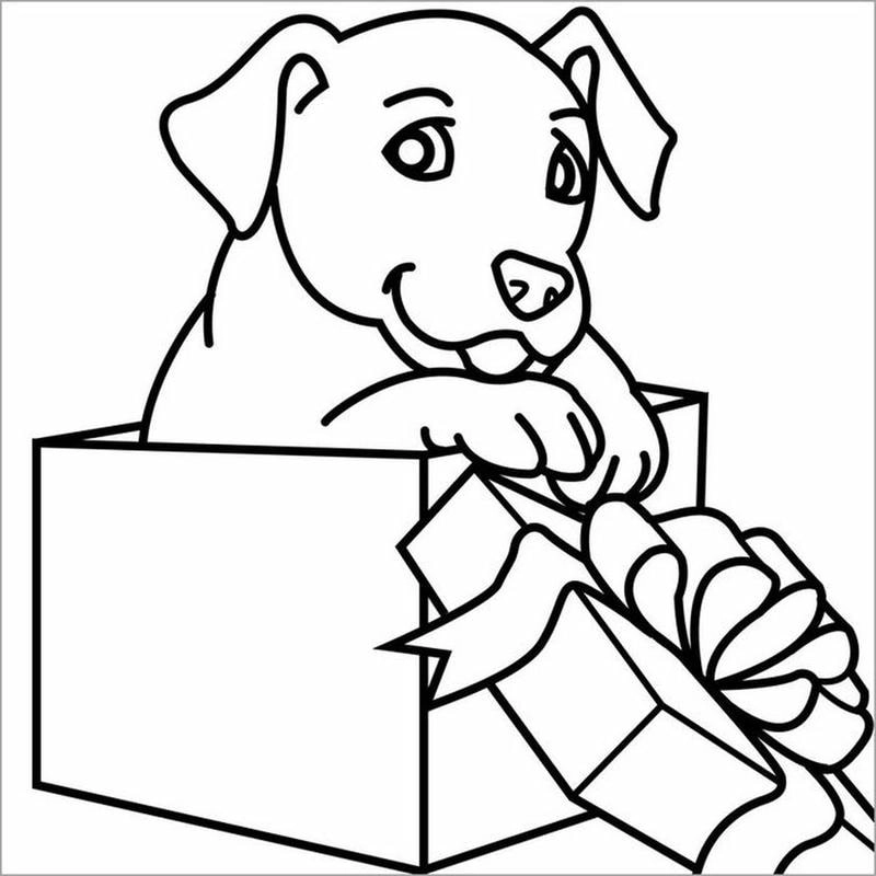 Hình đẹp dễ in cho bé in hình con chó tô màu ngay