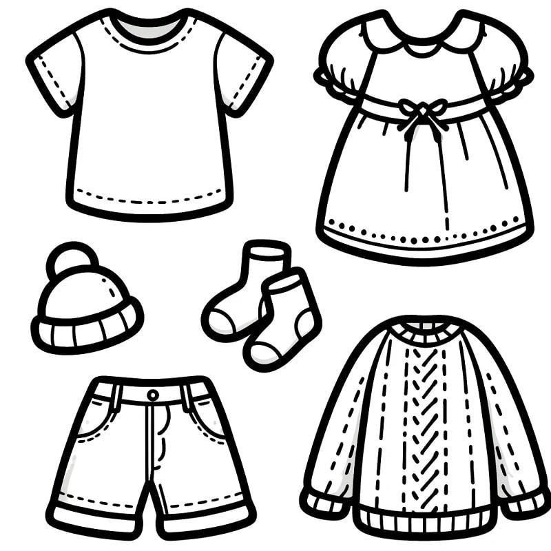 Tranh tô màu quần áo bé gái siêu dễ cùng tranh tô màu cho bé gái