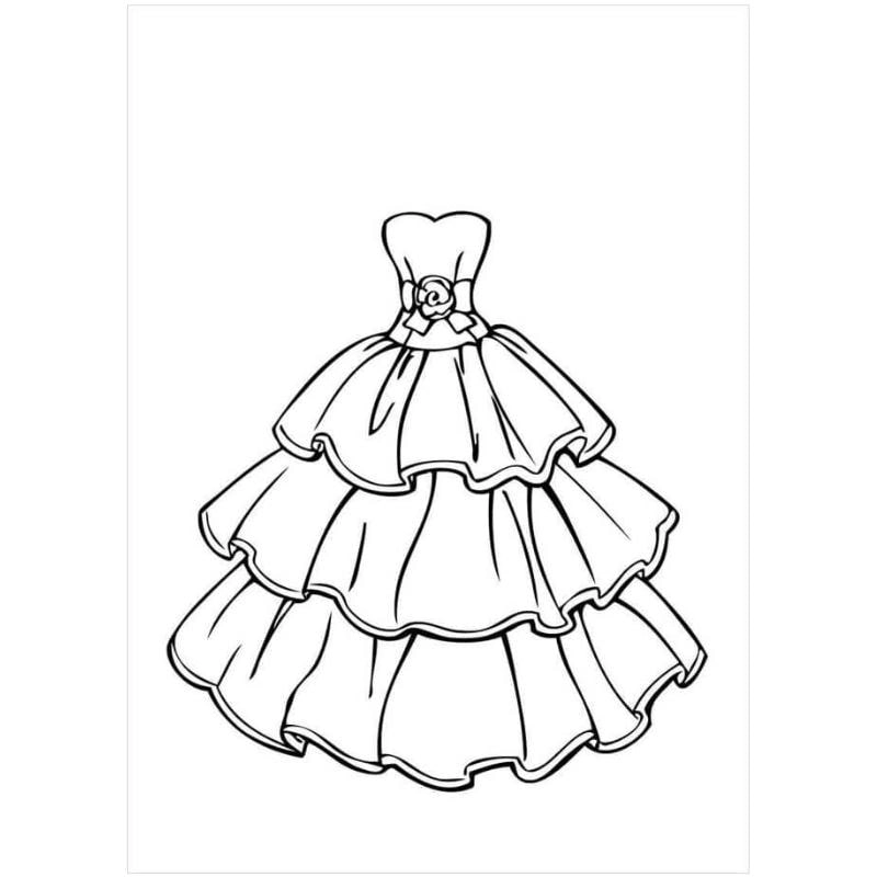 Tranh tô màu váy cho bé gái nổi bật trong tranh tô màu cho bé gái