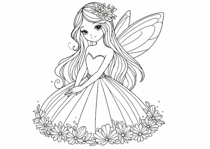 Tranh tô màu bé gái dễ thương chọn tranh tô màu cho bé gái