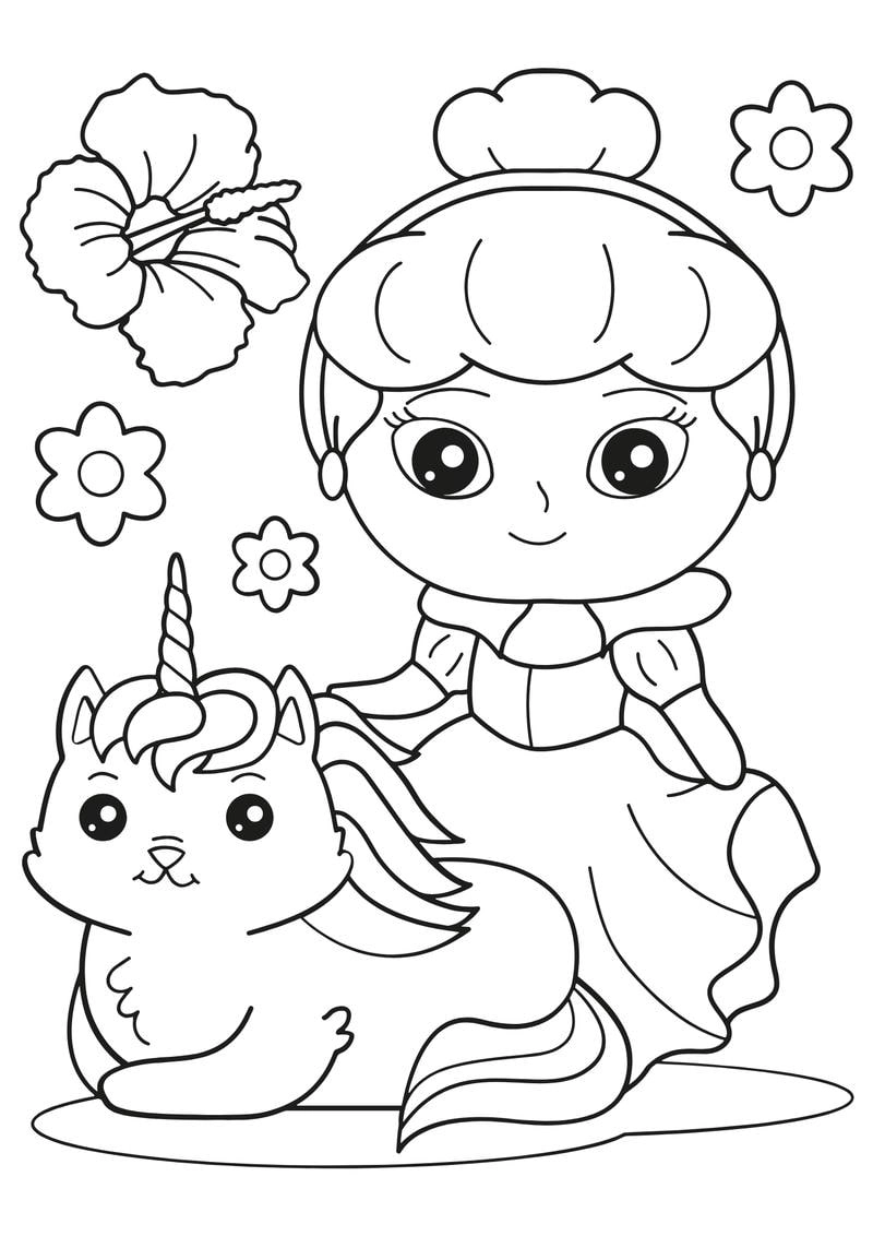 Tranh tô màu em bé gái dễ thương trong tranh tô màu cho bé gái