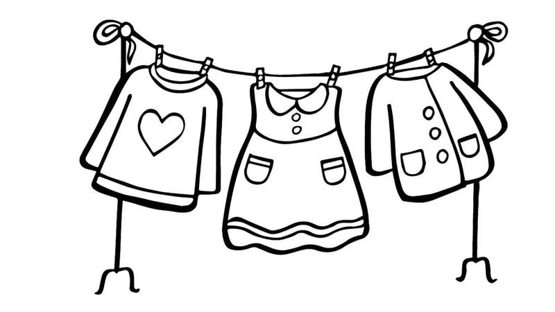 Tranh tô màu quần áo bé gái đẹp cùng tranh tô màu cho bé gái