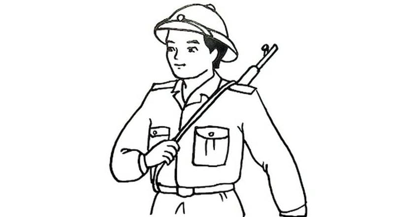 Sáng tạo tô màu áo chú bộ đội đầy tự hào