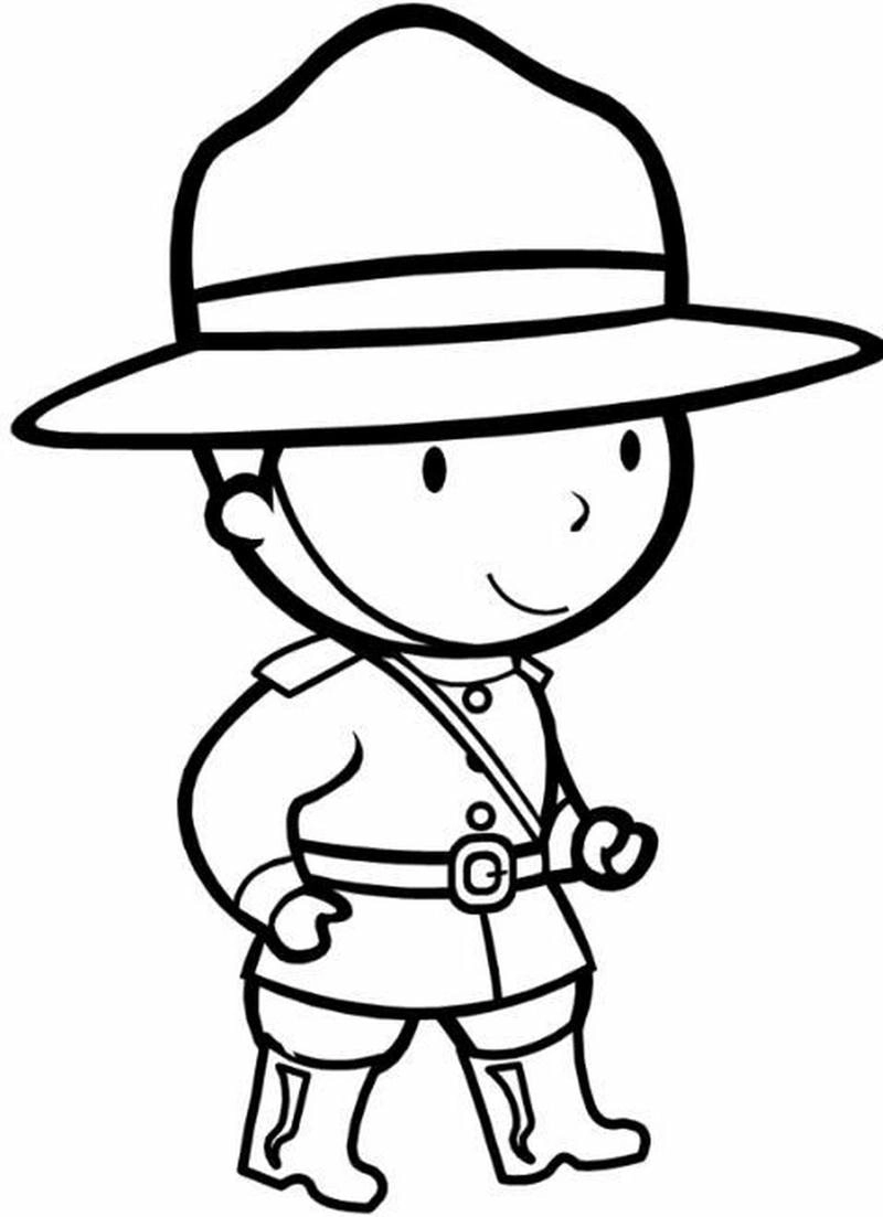 Vẽ vui tranh tô màu chú bộ đội đơn giản cho bé