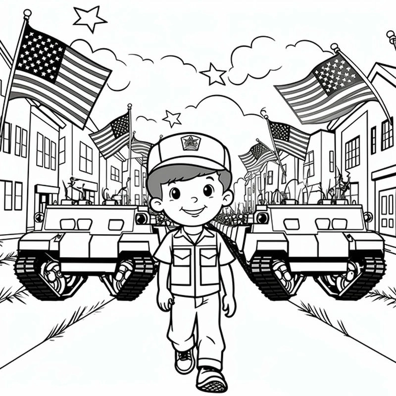 Bé khám phá tranh tô màu chú bộ đội cho bé thú vị