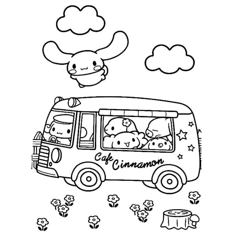 Tô màu búp bê giấy cinnamoroll dễ thương cho bé sáng tạo