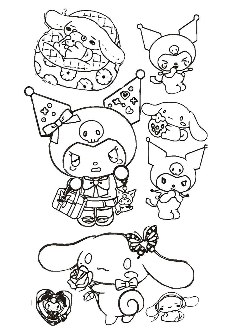 In hình cinnamoroll tô màu siêu cute cho bé tập tô vẽ