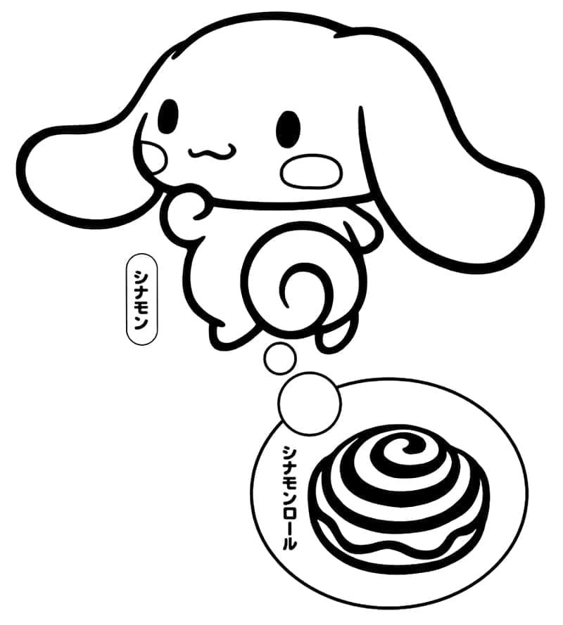 Tô màu hình ảnh cinnamoroll cute tô màu đáng yêu cho bé