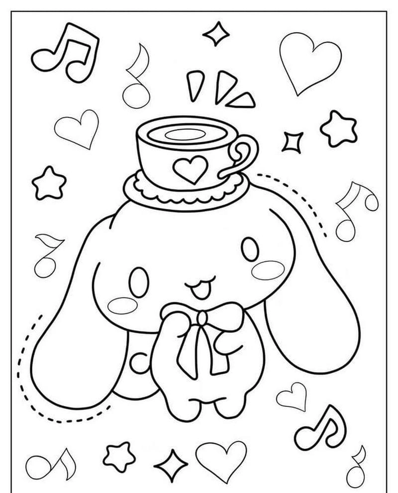Bé thích coloring tô màu cinnamoroll với hình ảnh cute
