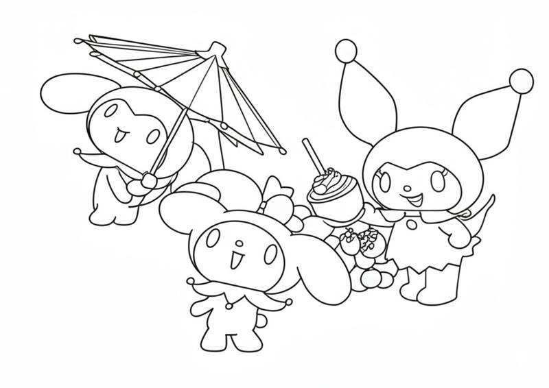 Coloring page tranh tô màu cinnamoroll cho bé sáng tạo