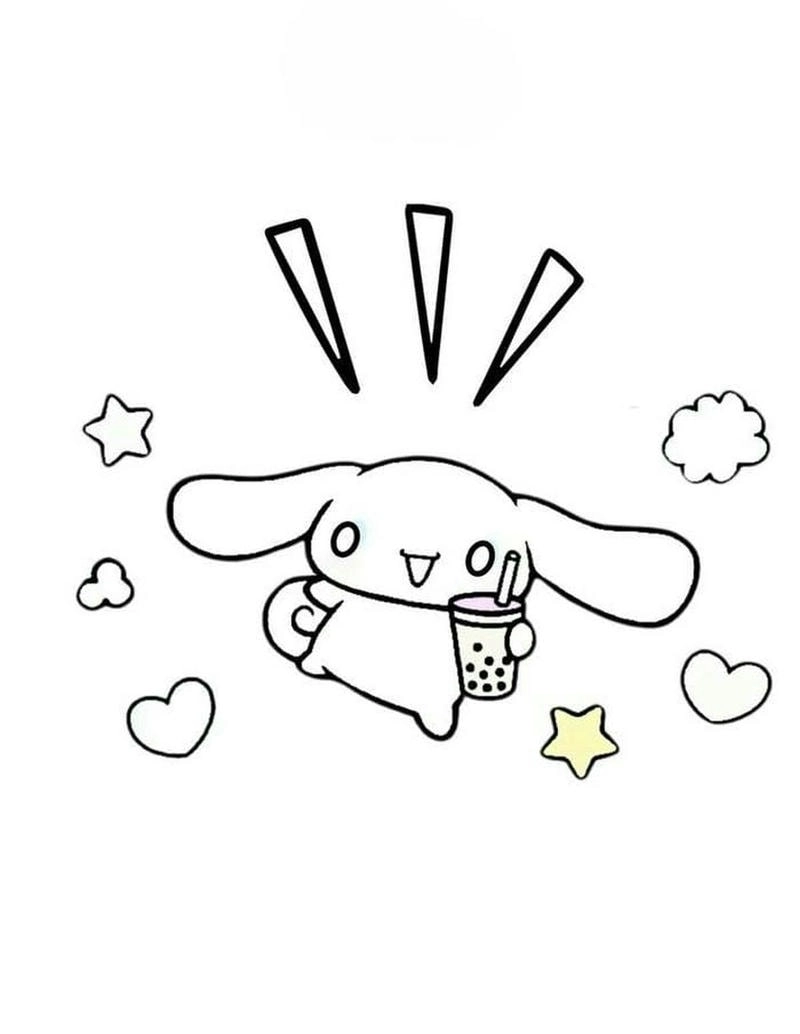 Thỏ cinnamoroll tranh tô màu sanrio dễ thương cho bé tô