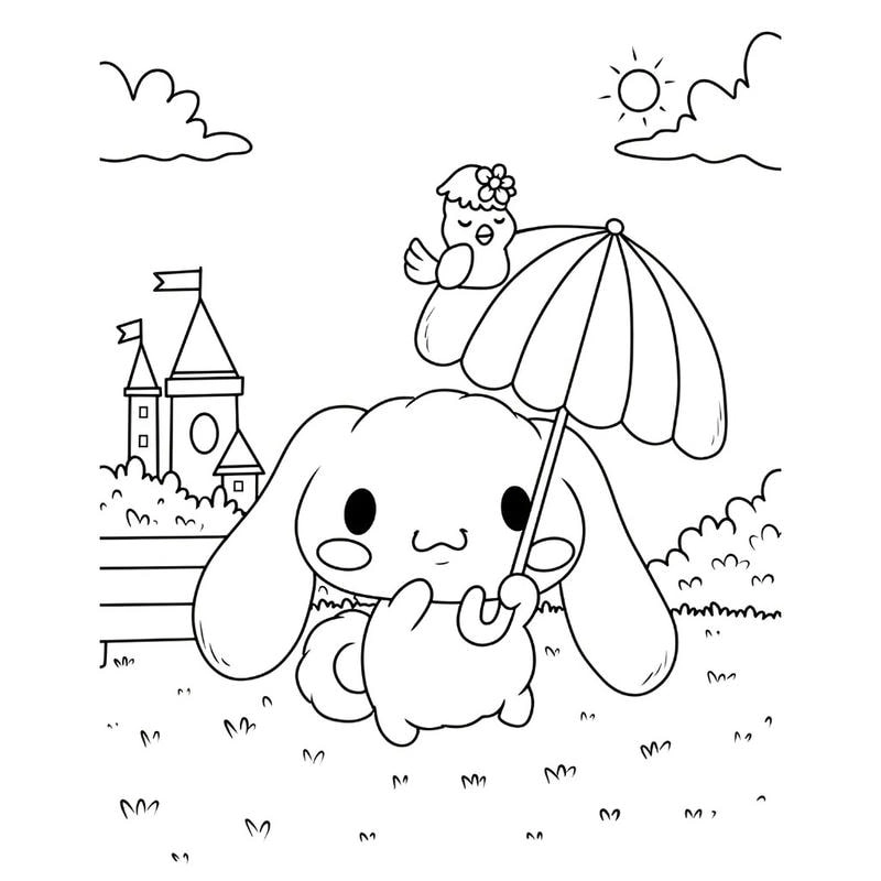 Bé thích cinnamoroll tranh tô màu với hình ảnh dễ thương