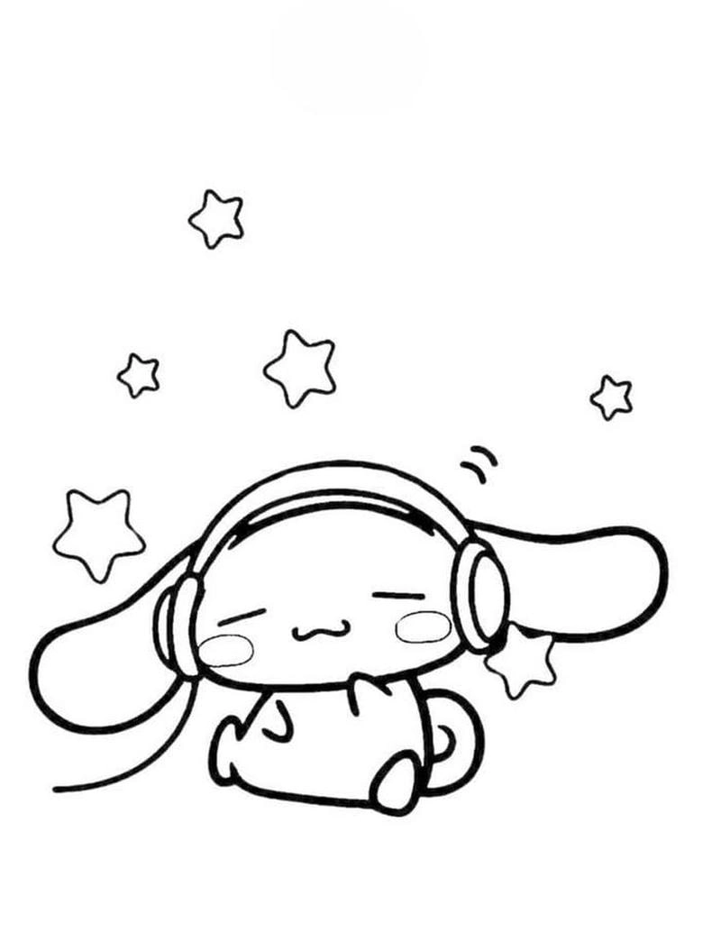 Tô màu tranh tô màu cinnamoroll cute anime phong cách Sanrio