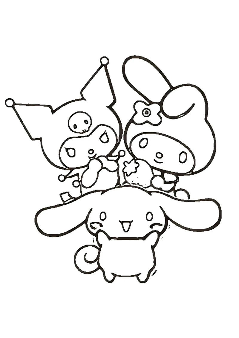 Bé yêu tranh tô màu melody và cinnamoroll siêu đáng yêu