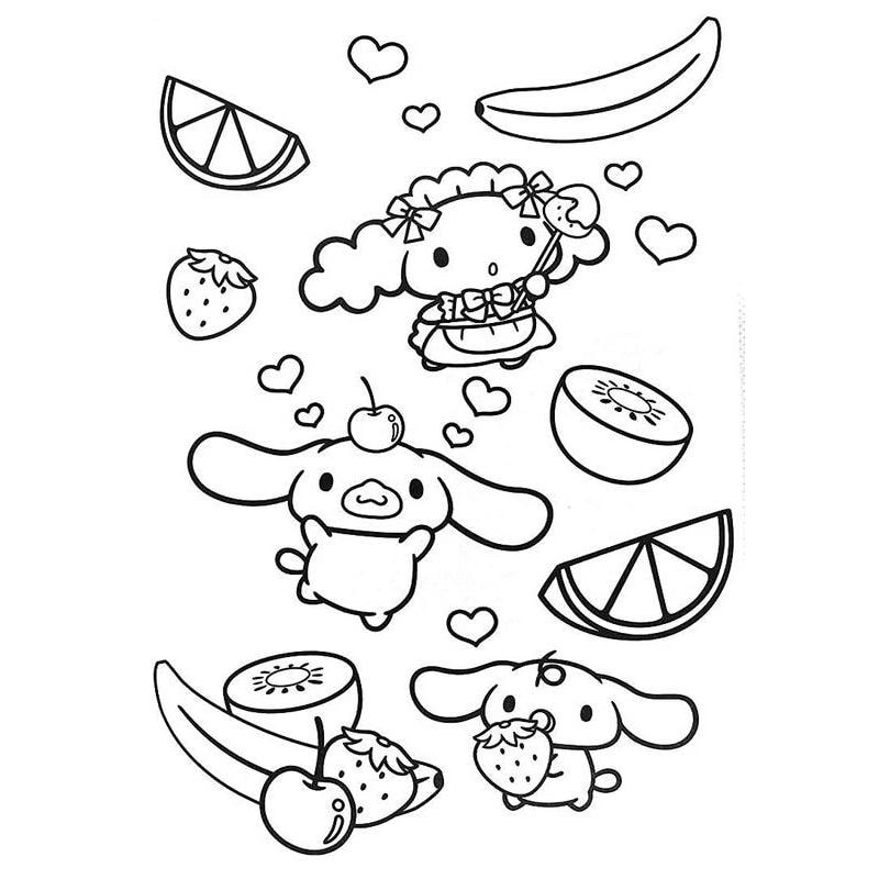 Thỏ Cinnamoroll trong tranh tô màu cinnamoroll anime dễ thương