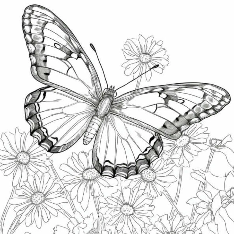 Bé thỏa sức sáng tạo với các mẫu bướm tô màu sinh động
