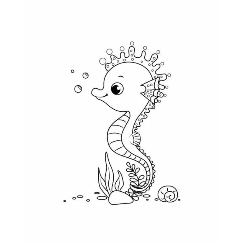 Khám phá đại dương với tô màu con cá ngựa cực đẹp