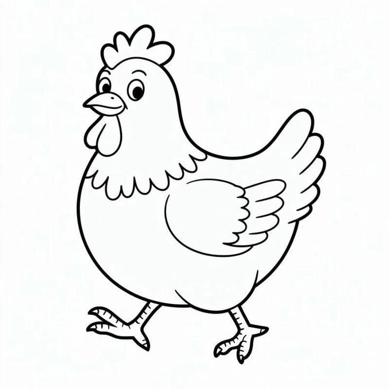 Sáng tạo cùng tô màu con gà mái sinh động
