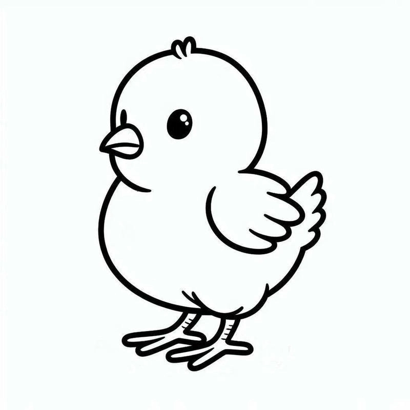 Vẽ vui với tranh tô màu con gà con đáng yêu