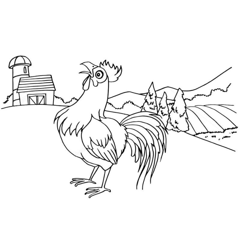 Sáng tạo với tranh tô màu con gà trống dễ thương