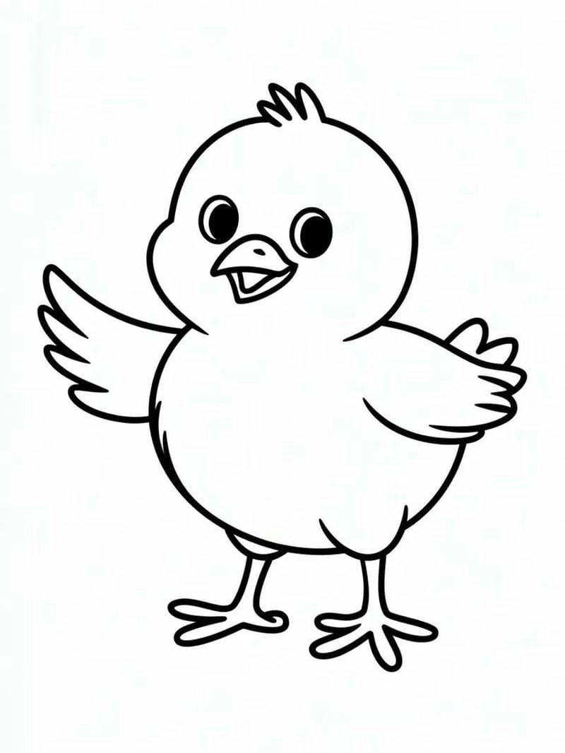 Vẽ vui hình vẽ tranh tô màu con gà con