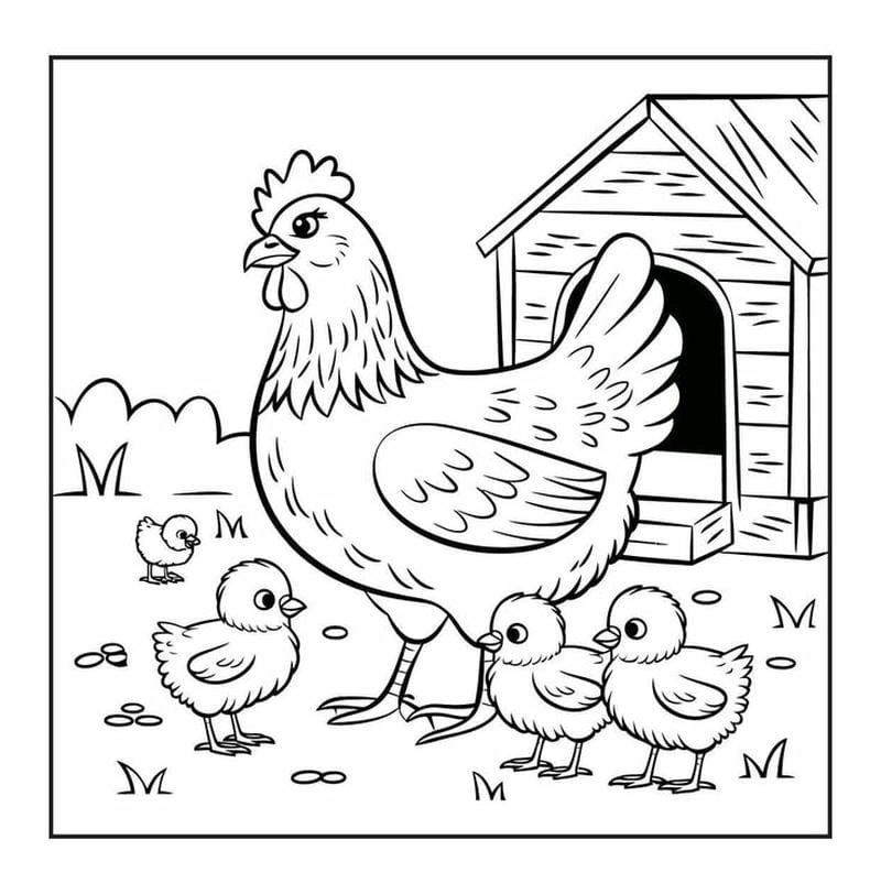 Sáng tạo con gà con tô màu đáng yêu